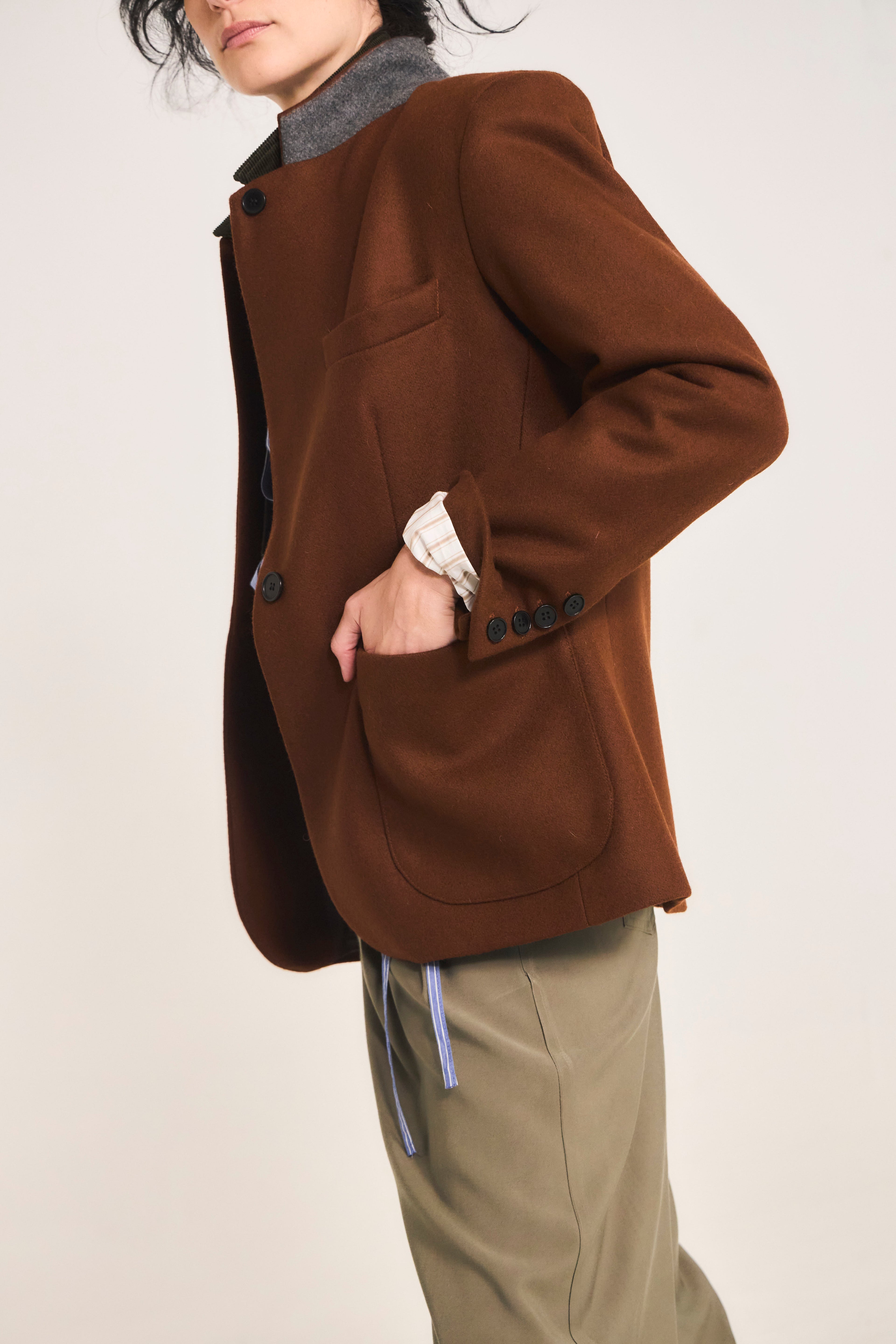 Mirarge Wool Coffee Blazer