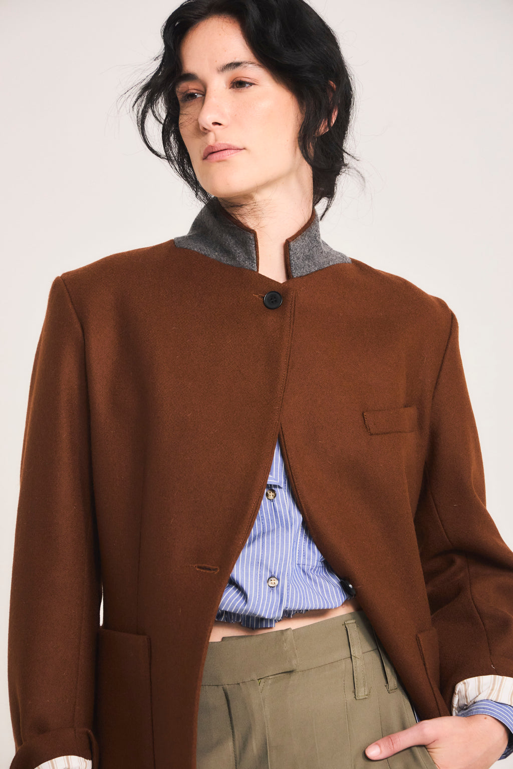Mirarge Wool Coffee Blazer
