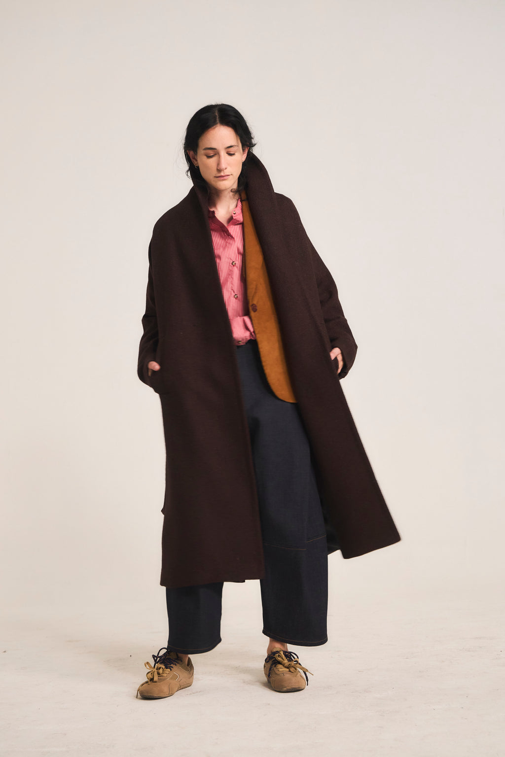 Dark Burgundy Wool Manu Coat