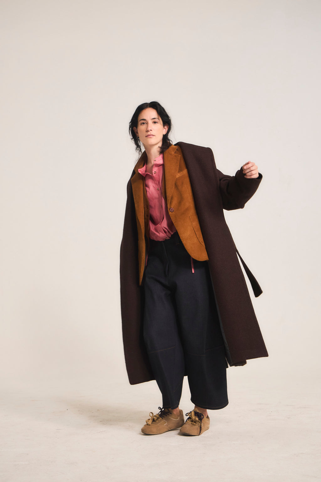 Dark Burgundy Wool Manu Coat