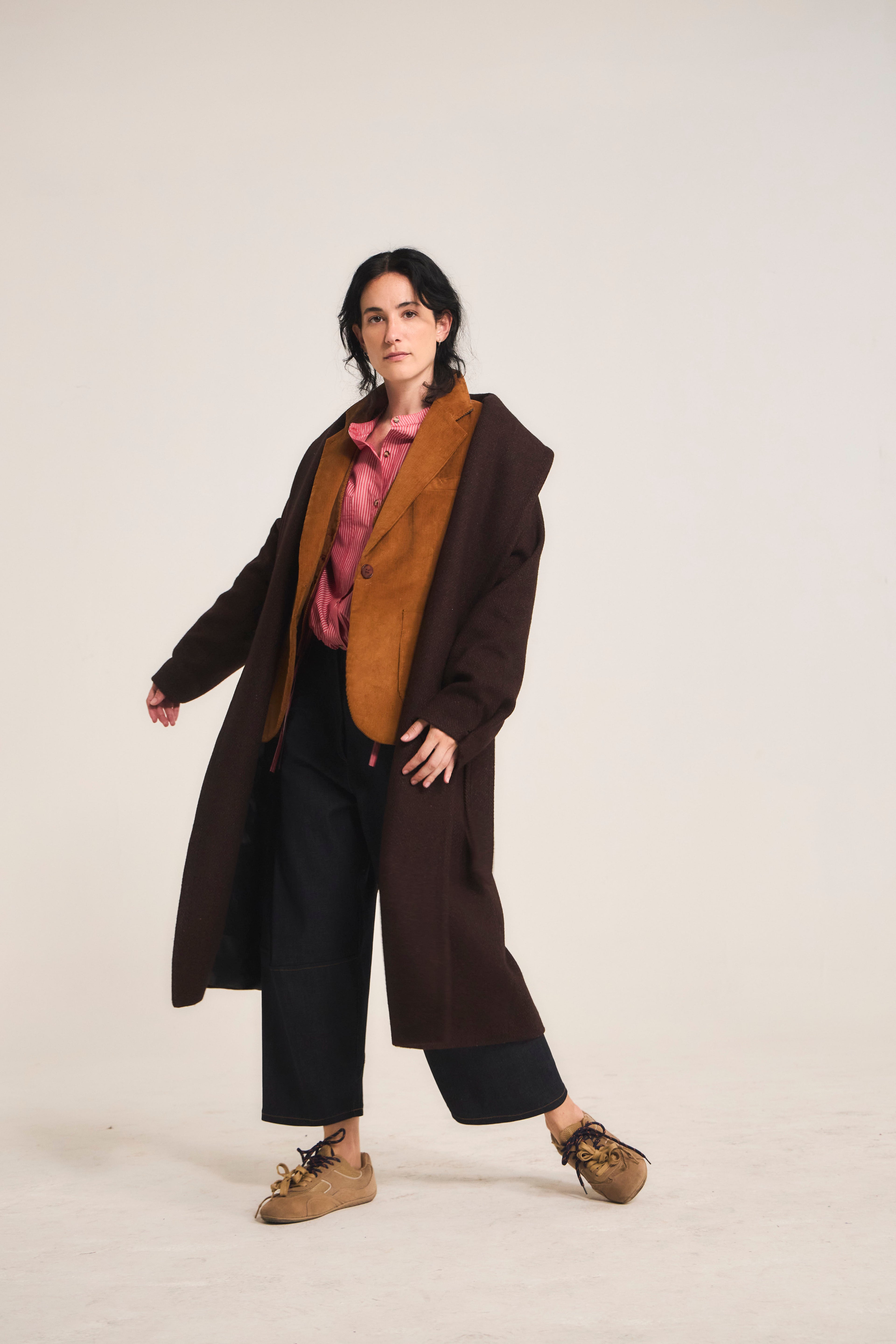 Dark Burgundy Wool Manu Coat