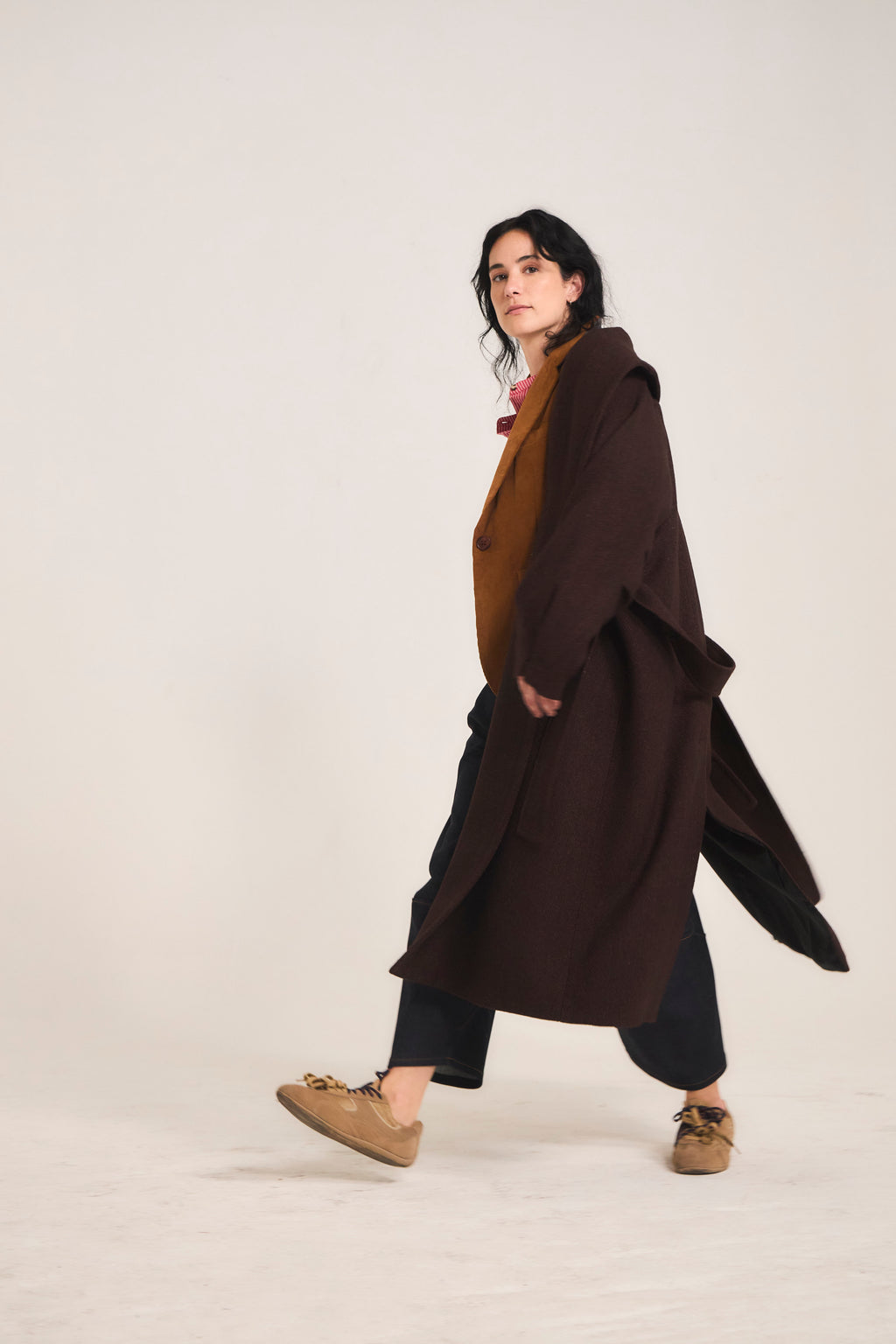 Dark Burgundy Wool Manu Coat