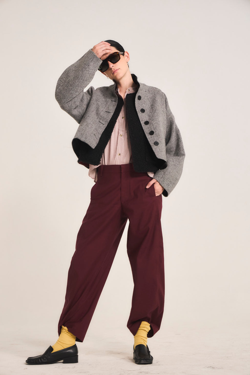 Pantalón Eveille 100% Algodón Burdeo