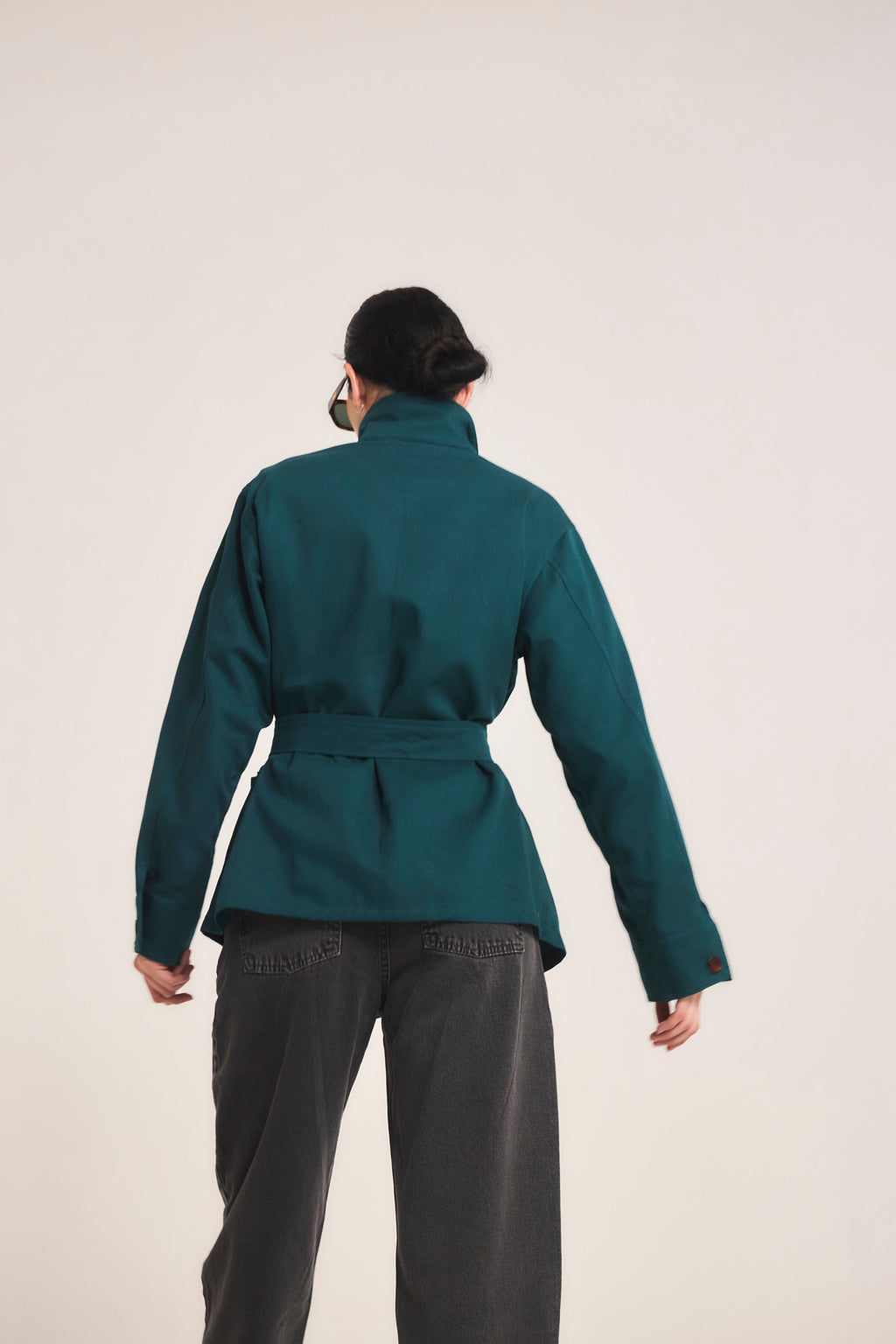 Casbah Jacket 100% Cotton Petrol Green