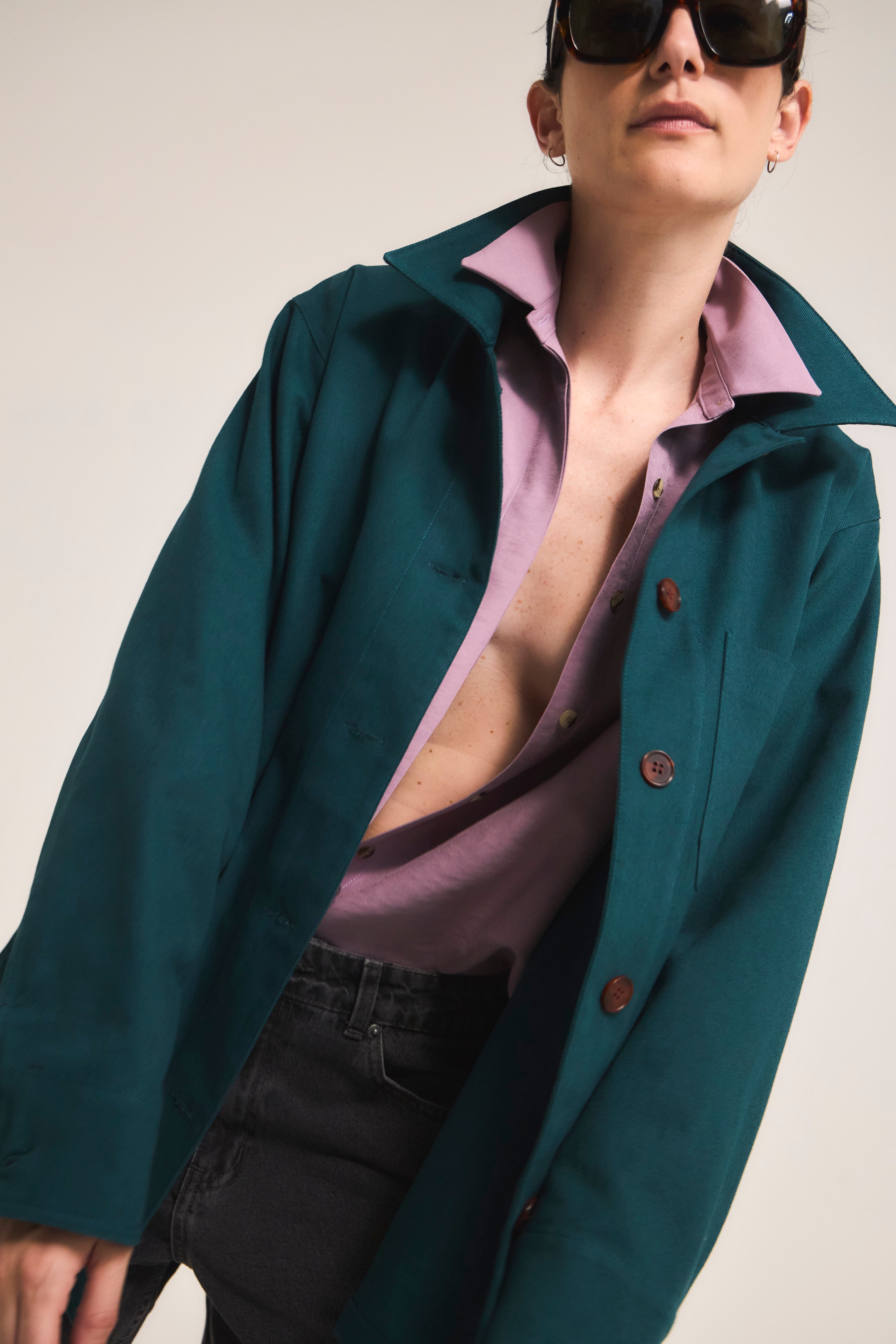 Chaqueta Casbah 100% Algodón Verde Petróleo