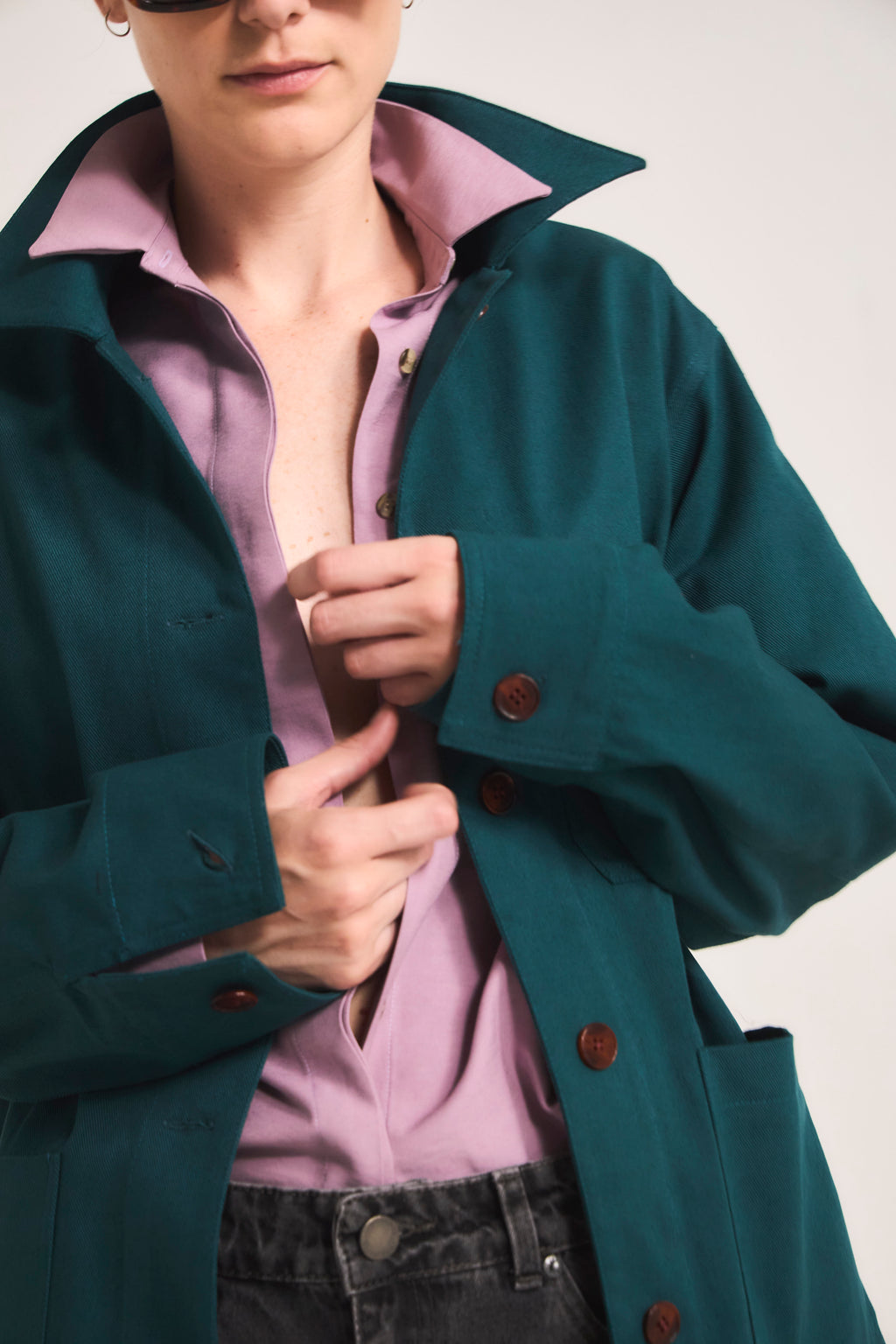 Casbah Jacket 100% Cotton Petrol Green