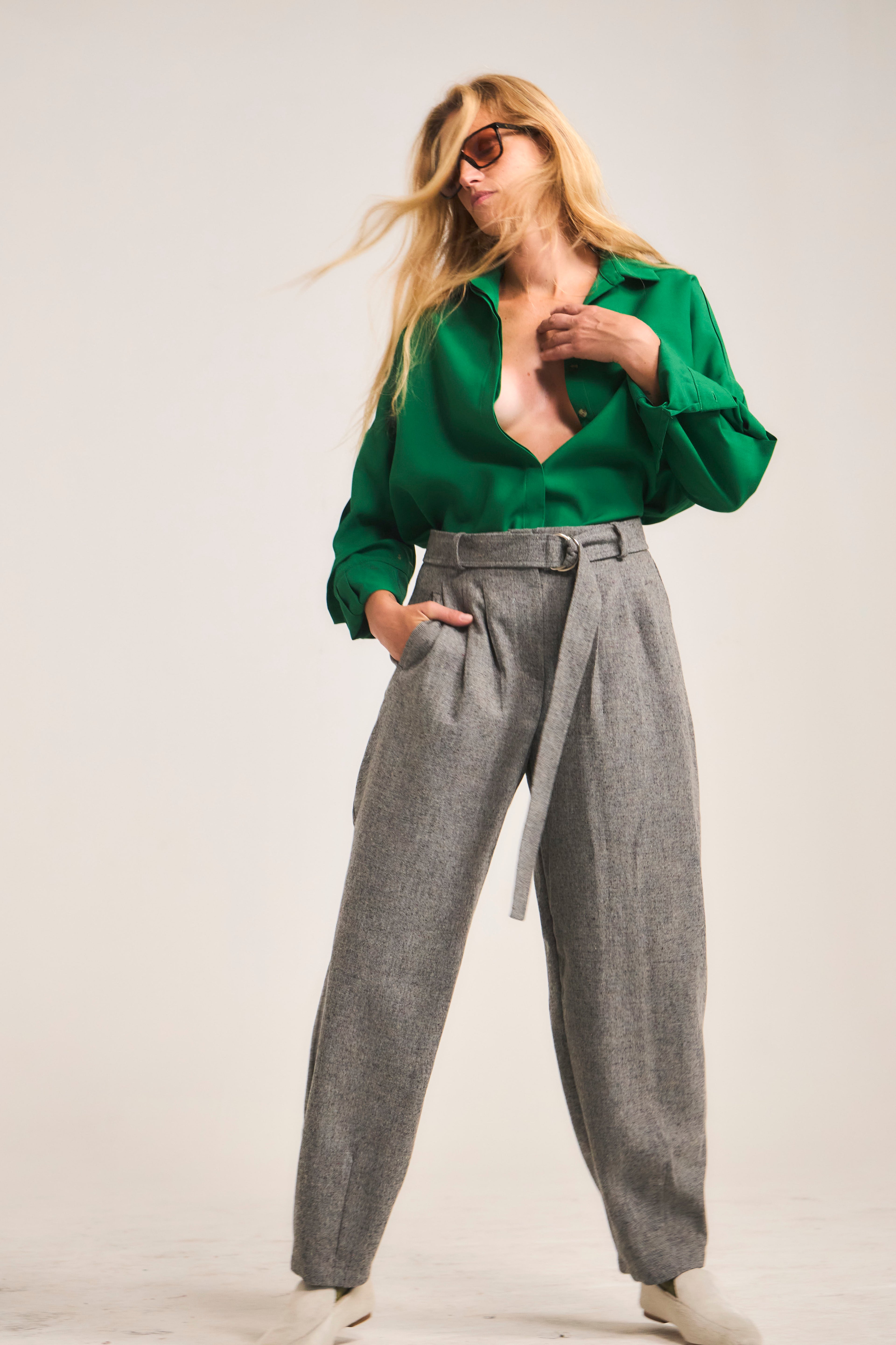 Pantalón Donna Lana Gris