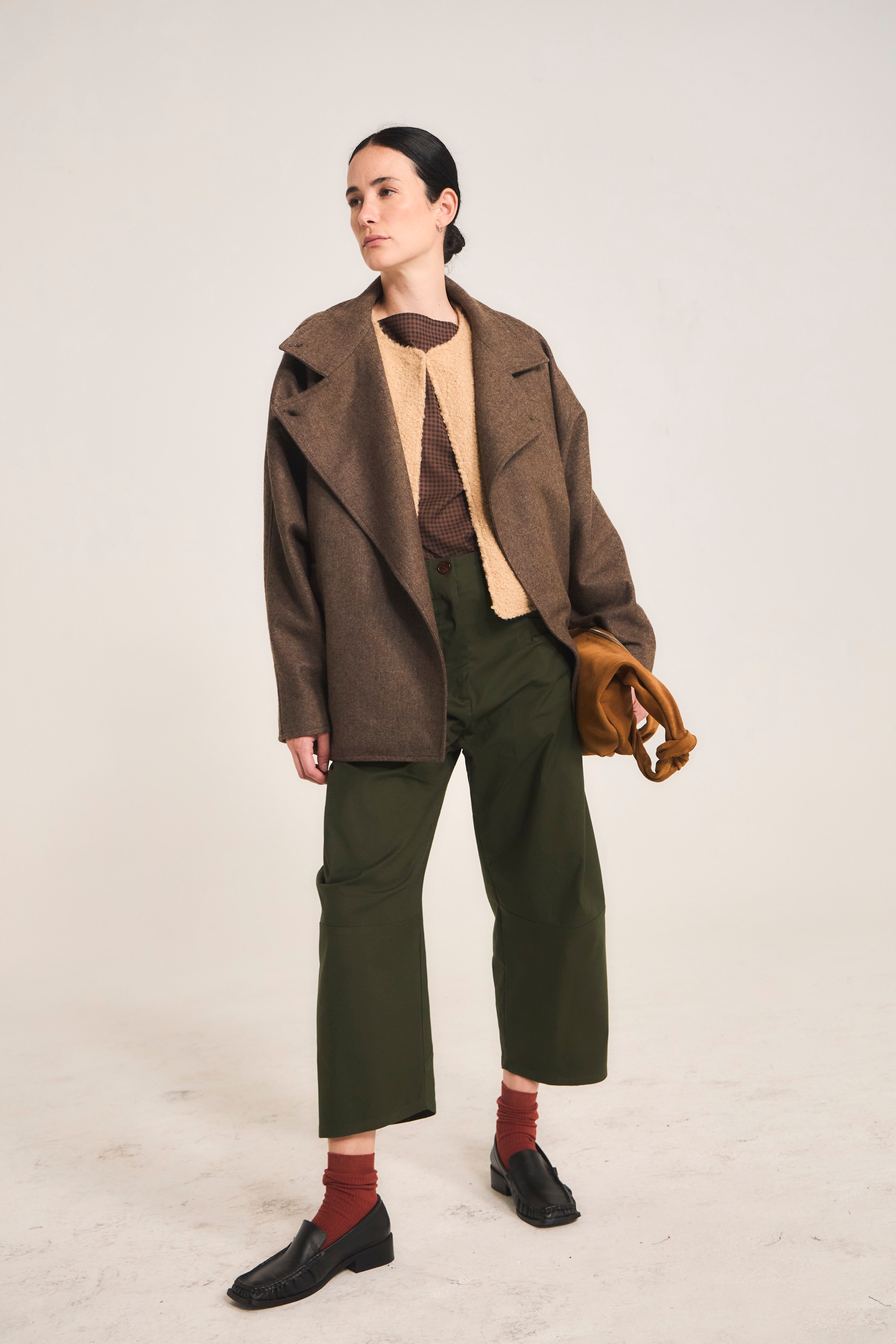 Chaquetón Ossature Lana Taupe