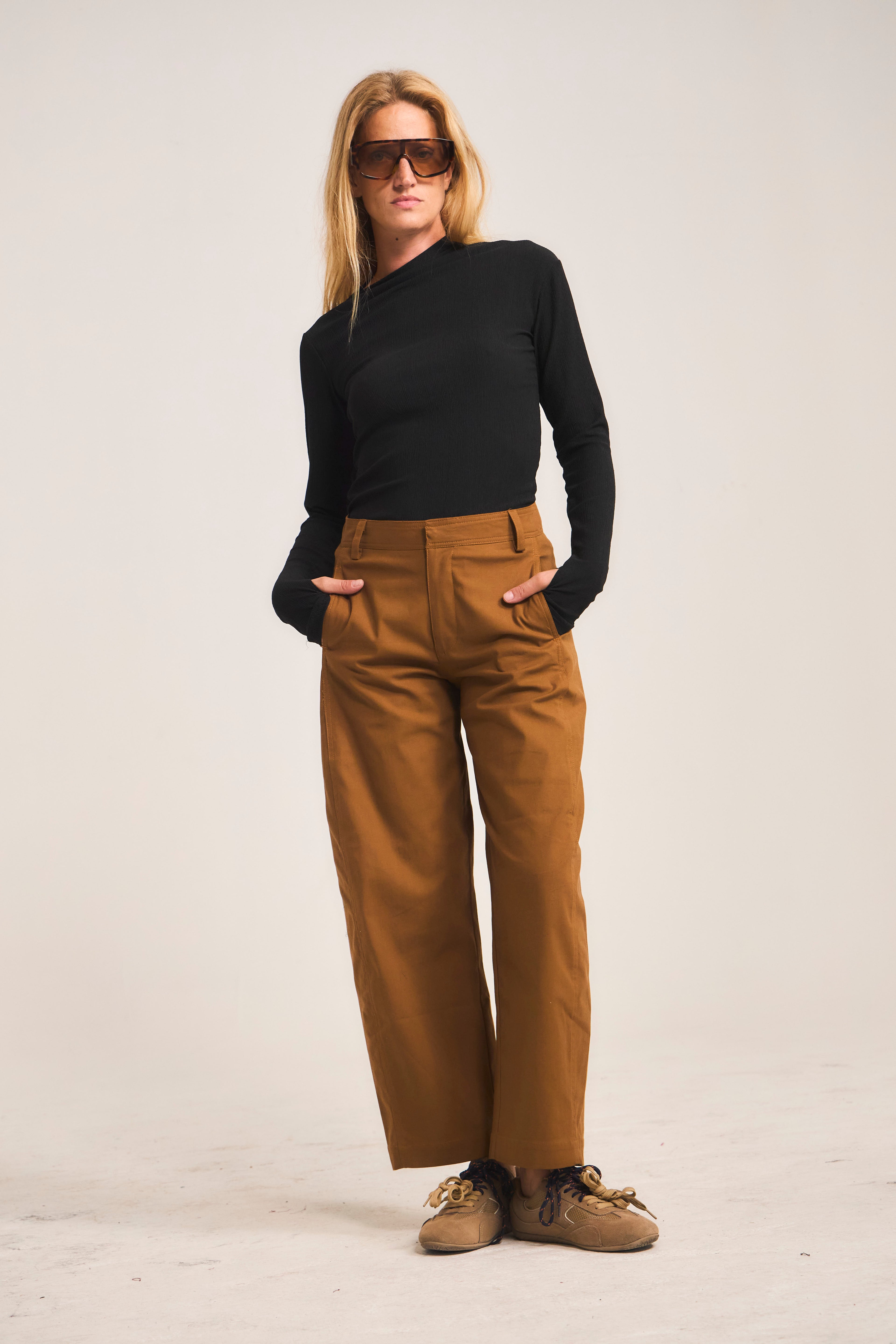 Eveille 100% Cotton Camel Trousers