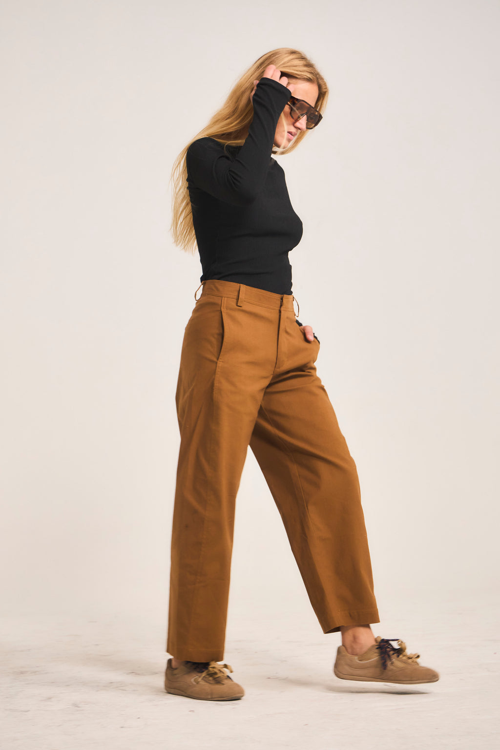 Eveille 100% Cotton Camel Trousers