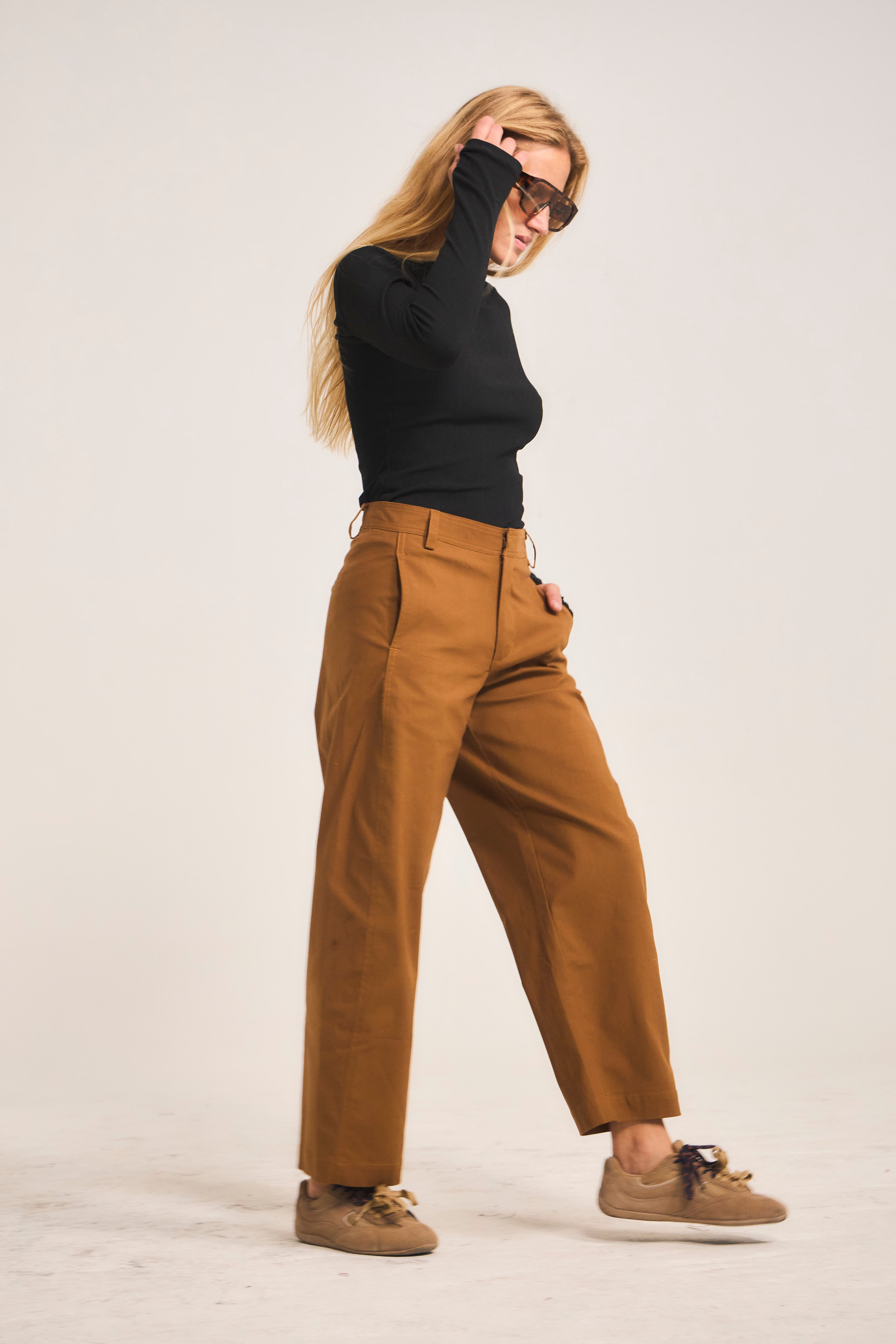 Eveille 100% Cotton Camel Trousers
