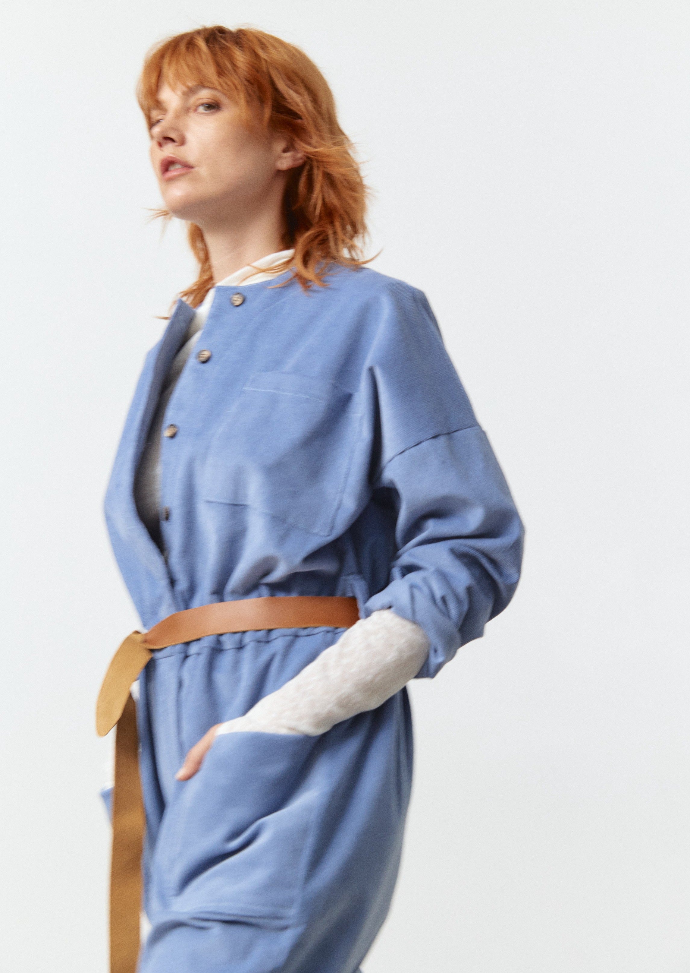 Enterito Blues Cotele Algodon Celeste