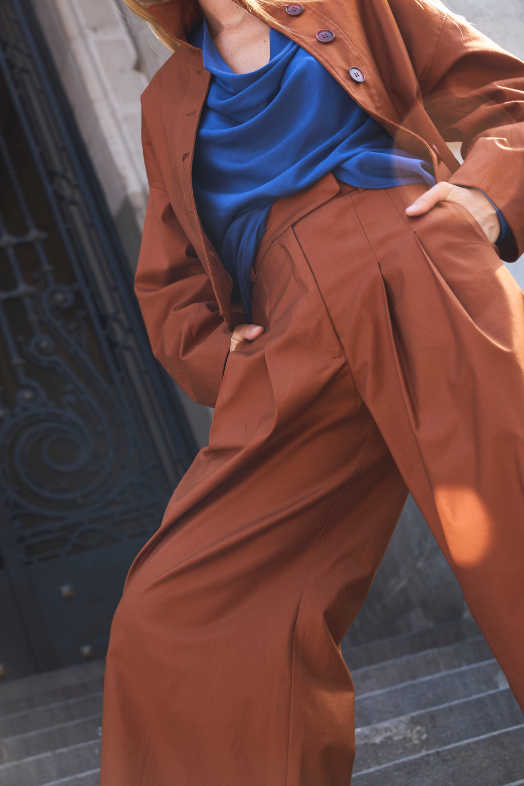 Pantalón Charge Algodón Camel Oscuro