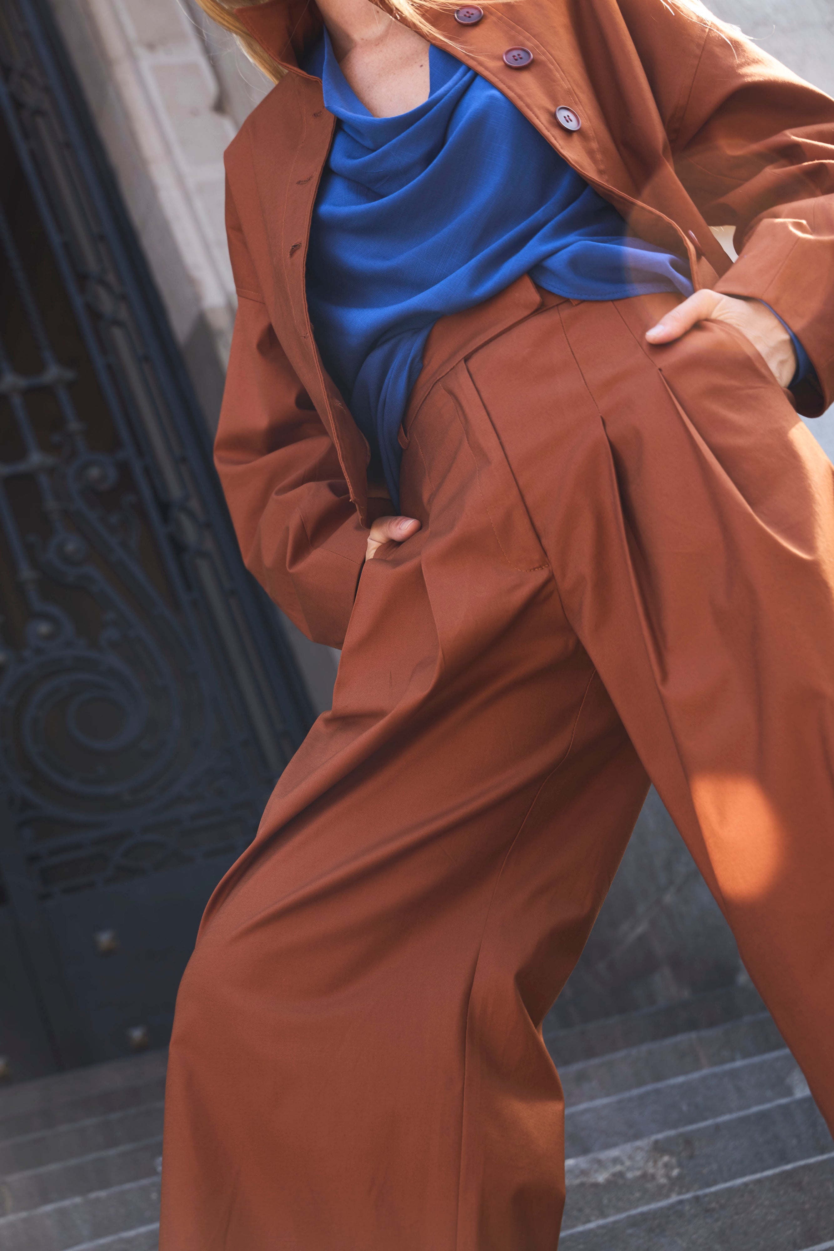 Pantalón Charge Algodón Camel Oscuro