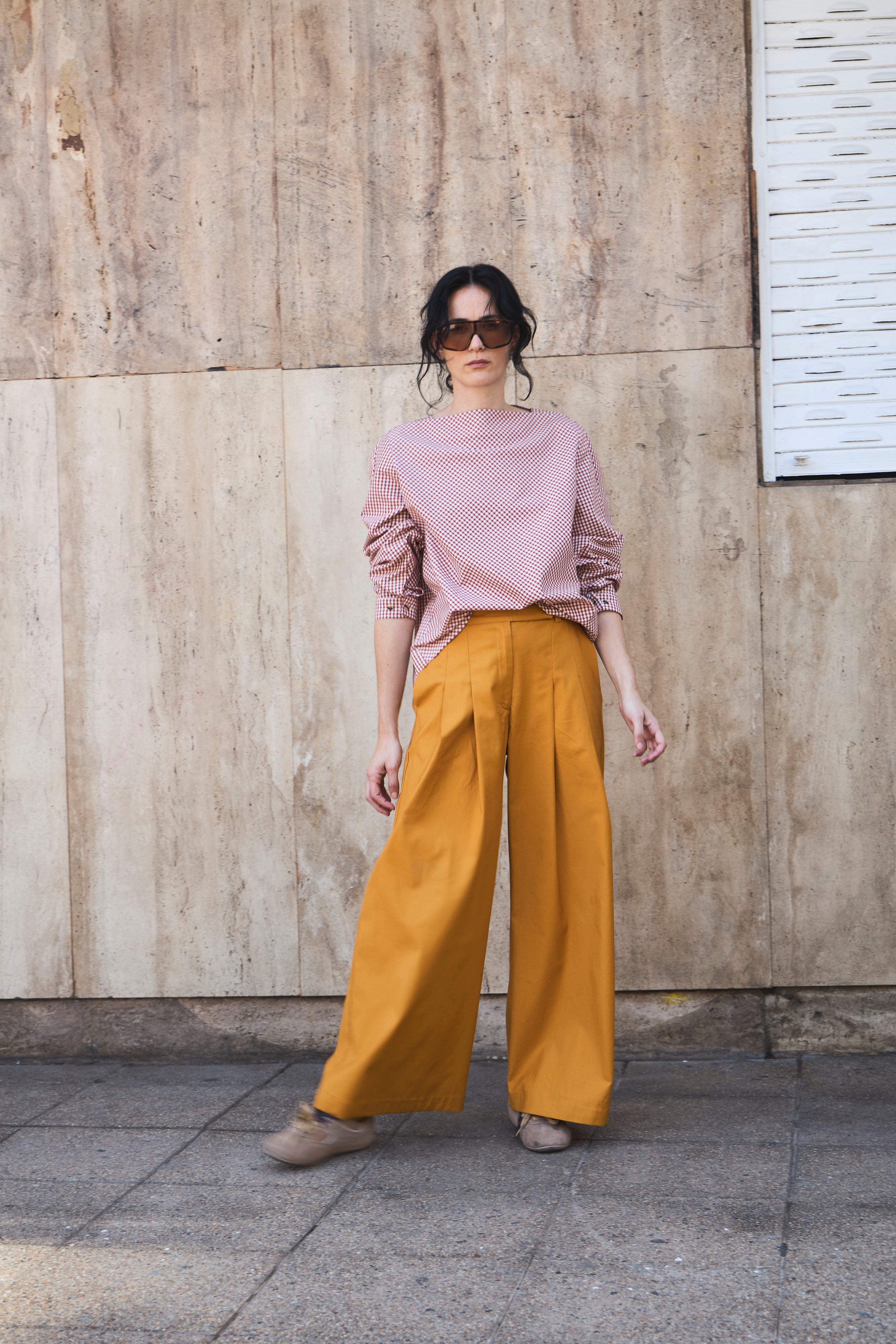 Blusa Ancrage Cuadrillé Terracota