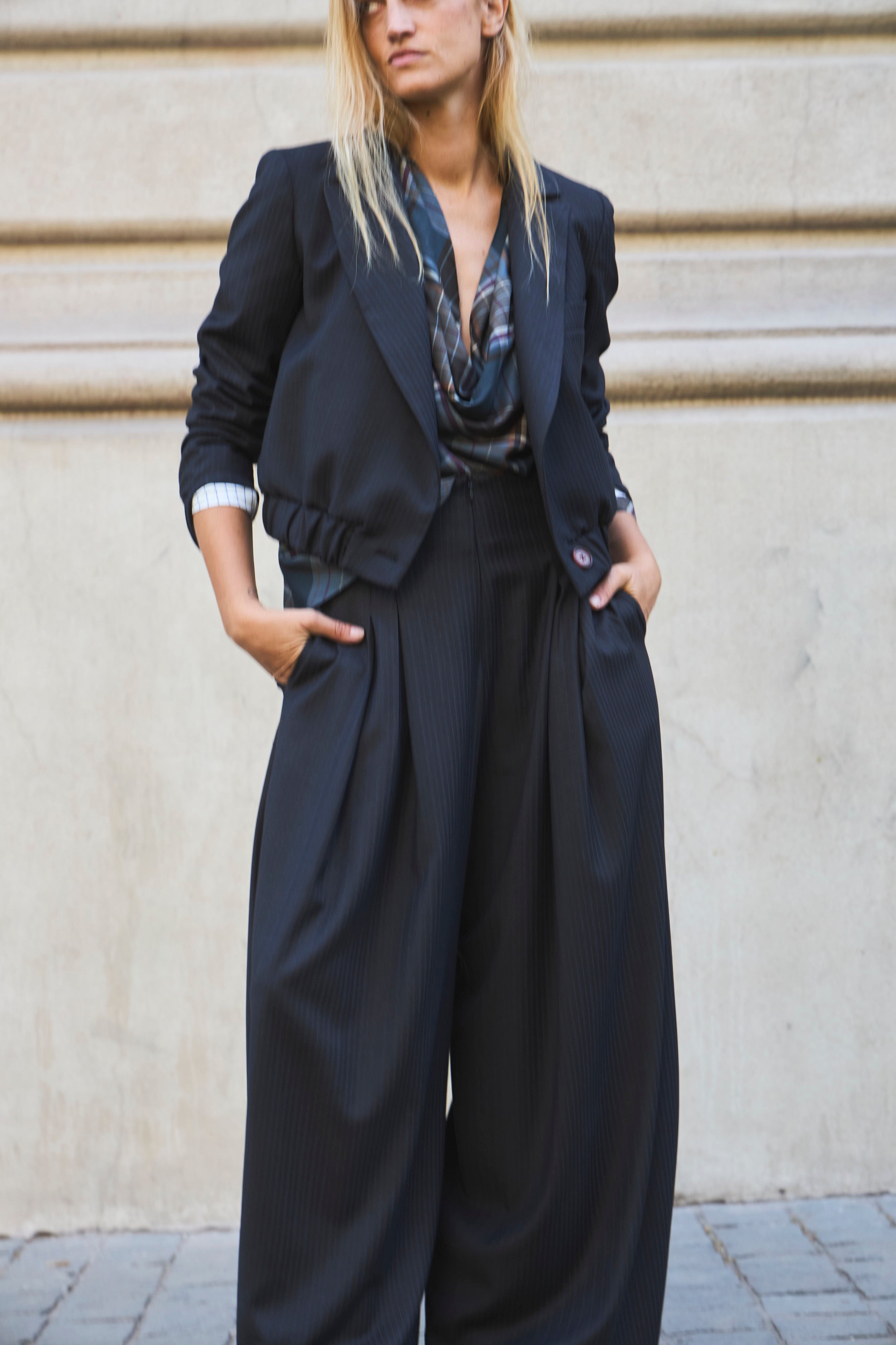 Pantalón Sastrero Meduse Listado Azul