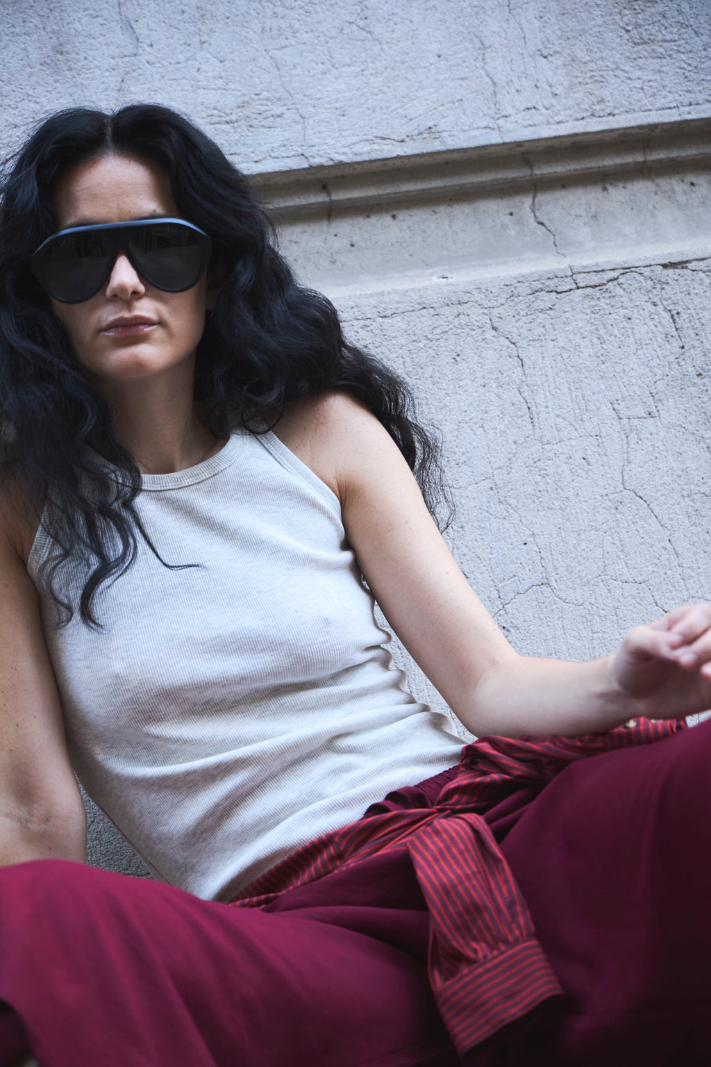Arkana Light Grey Melange Cotton T-shirt