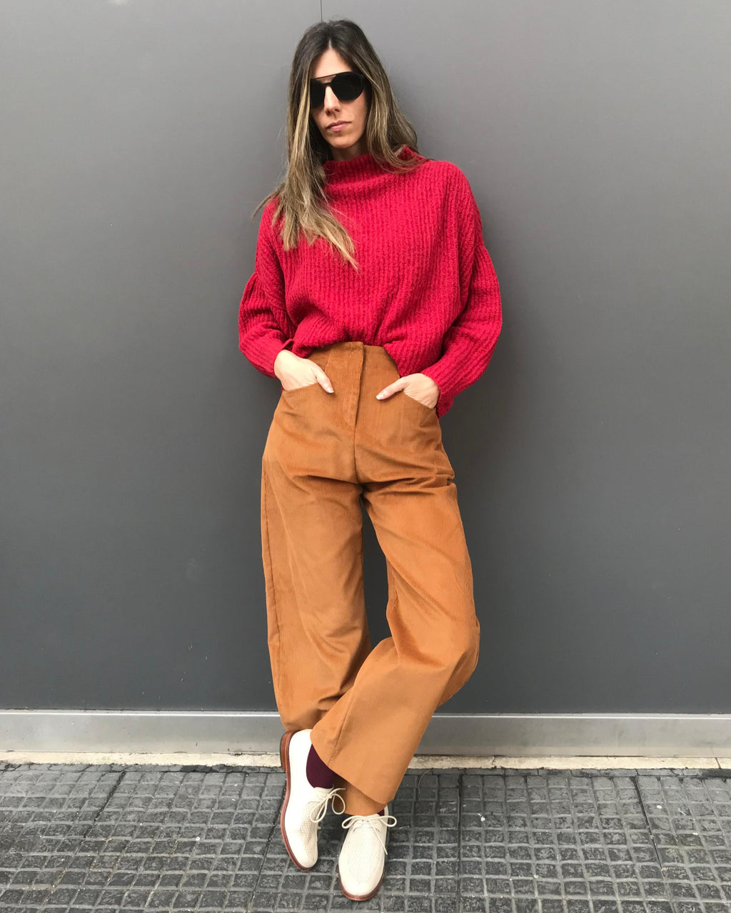 Pantalón Lys Cotelé Algodón Camel