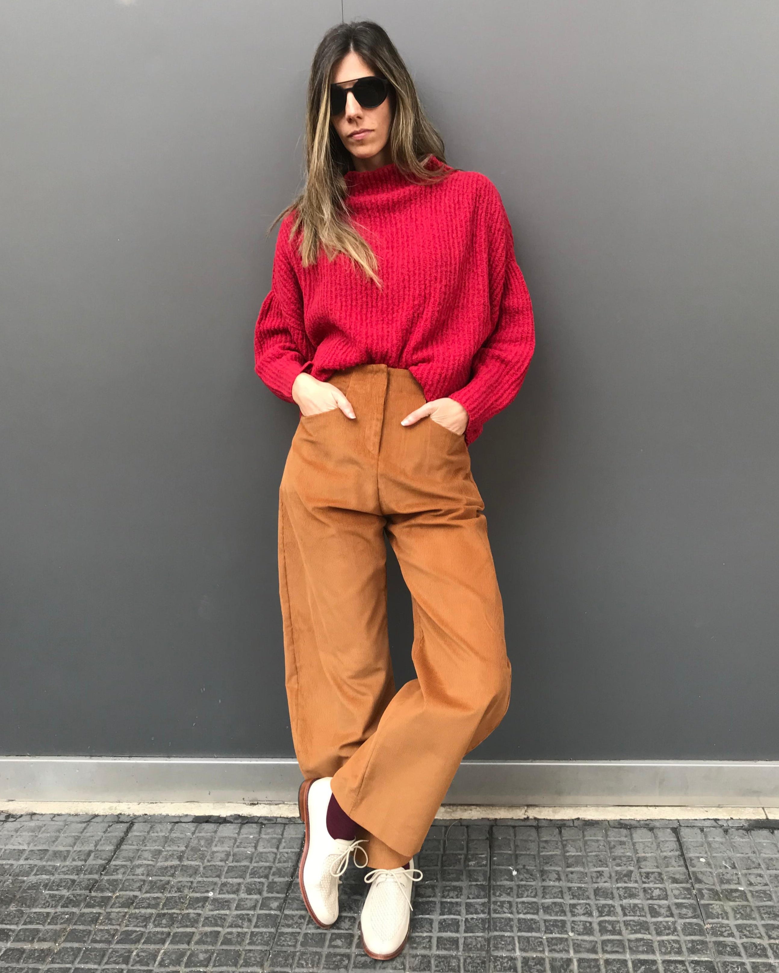 Pantalón Lys Cotelé Algodón Camel