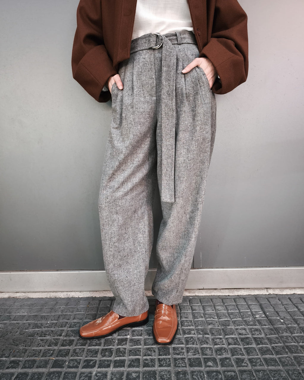 Pantalón Donna Lana Gris