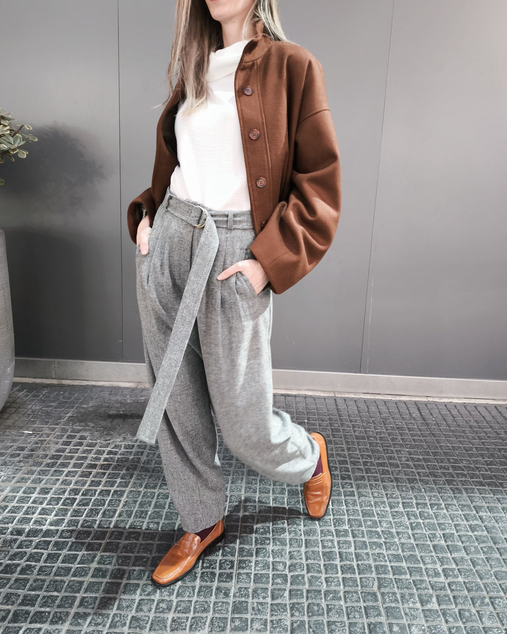 Pantalón Donna Lana Gris