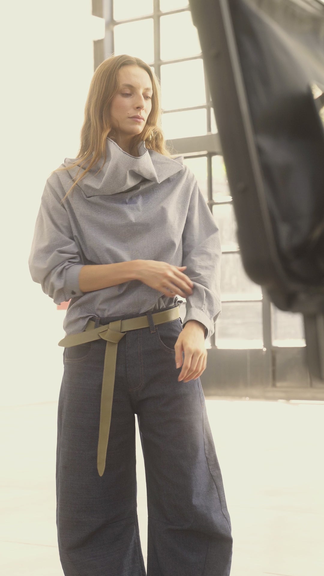 Cinturón Reversible Narcisse Verde-Negro 100% Cuero