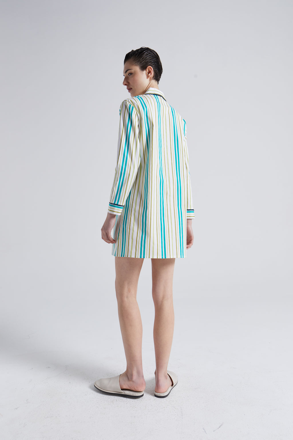 Camisa de Dormir Arya Listada Verde