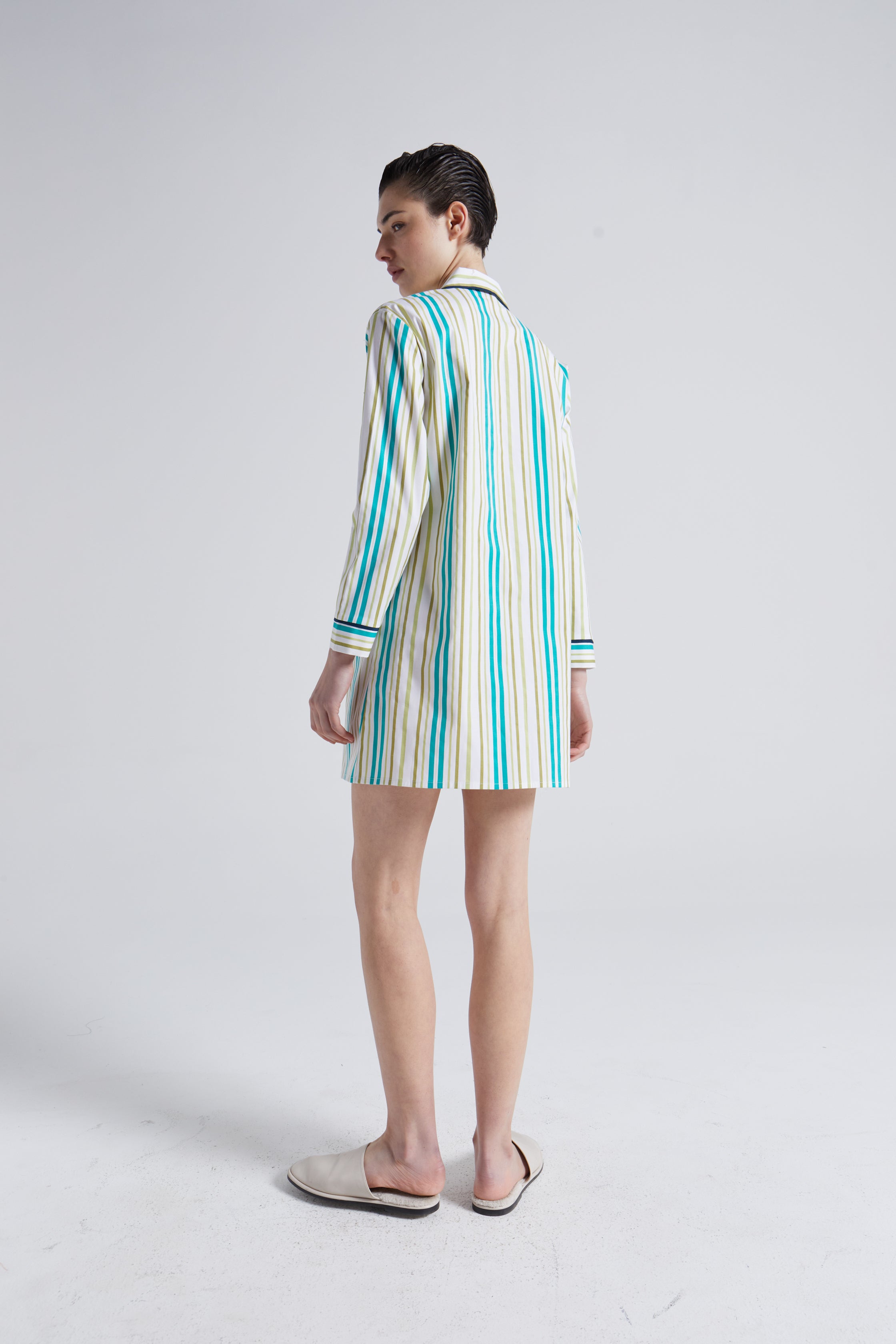 Camisa de Dormir Arya Listada Verde